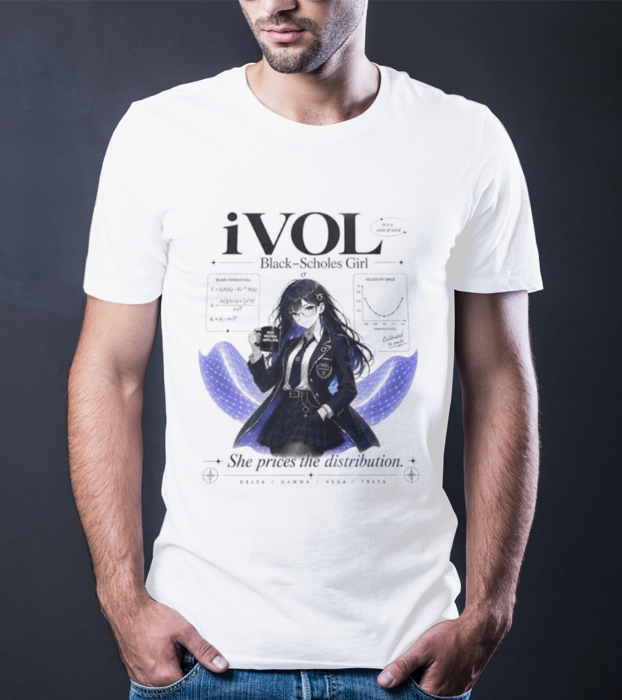 IVol Black Scholes Girl She Prices The Distribution Statistics Math Finance Chart T-Shirt