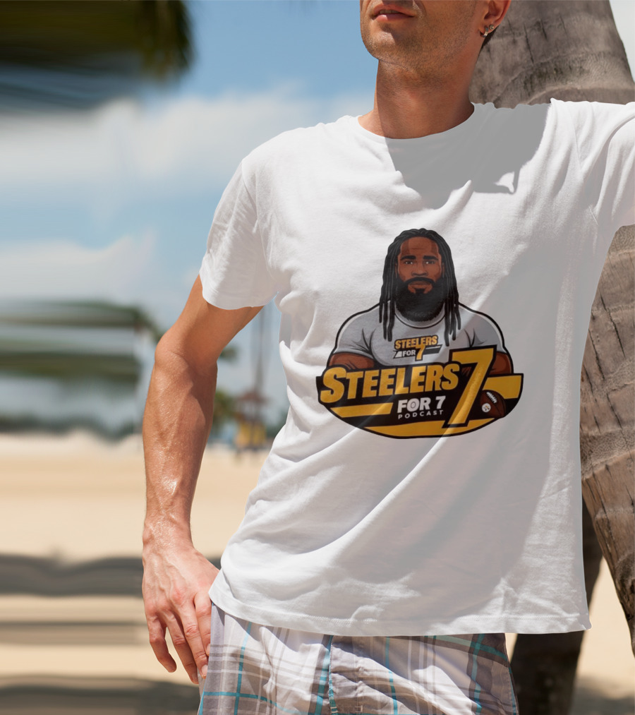 Steelers For 7 Podcast James Harrison Pittsburgh Steelers 7 T-Shirt