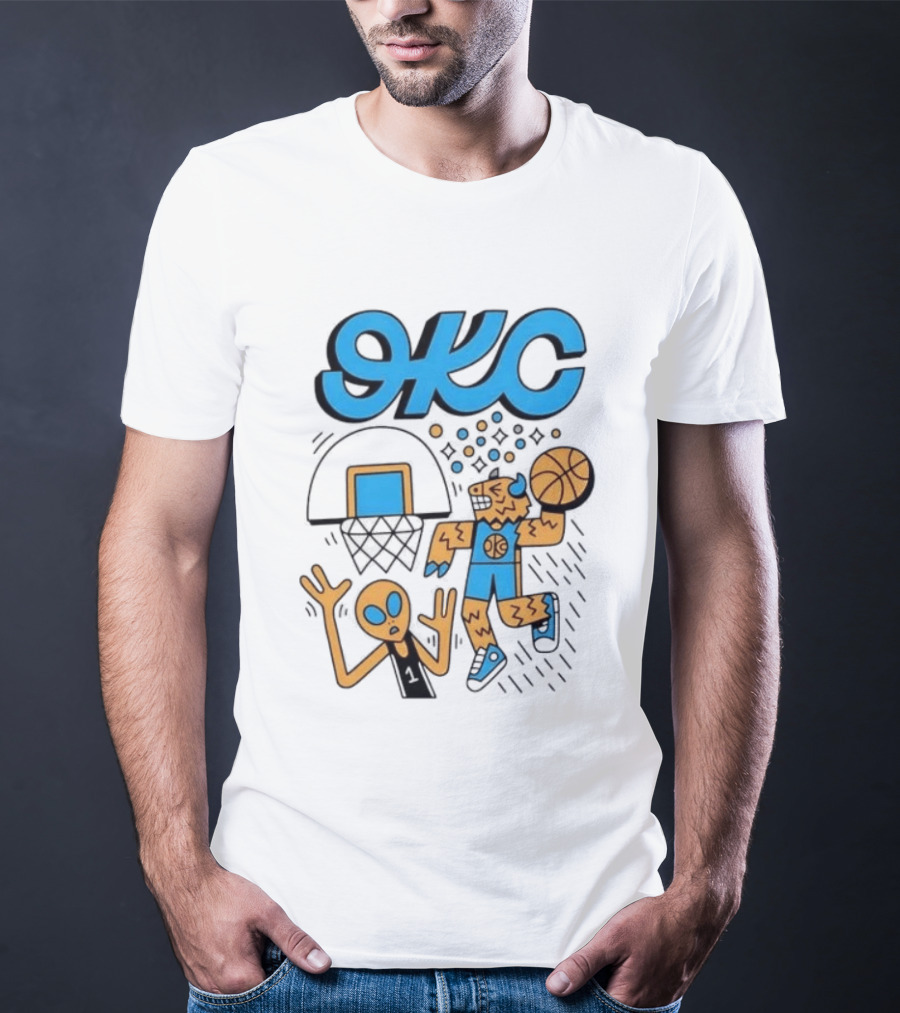 OKC Thunder Rumble Dunk Alien Basketball T-Shirt