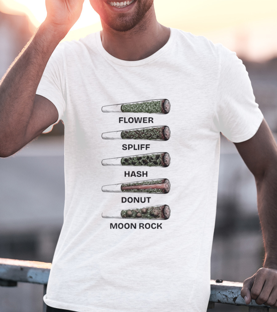 Weed Flower Spliff Hash Donut Moon Rock Smoking Styles T-Shirt