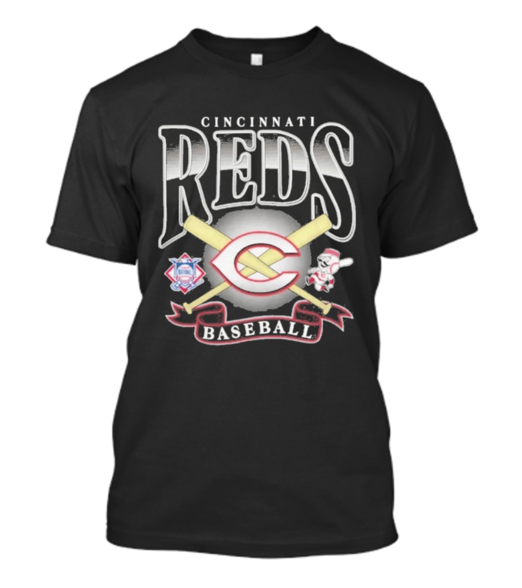 Cincinnati Reds Baseball Crossed Bats Mascot Chrometown Collection T-Shirt