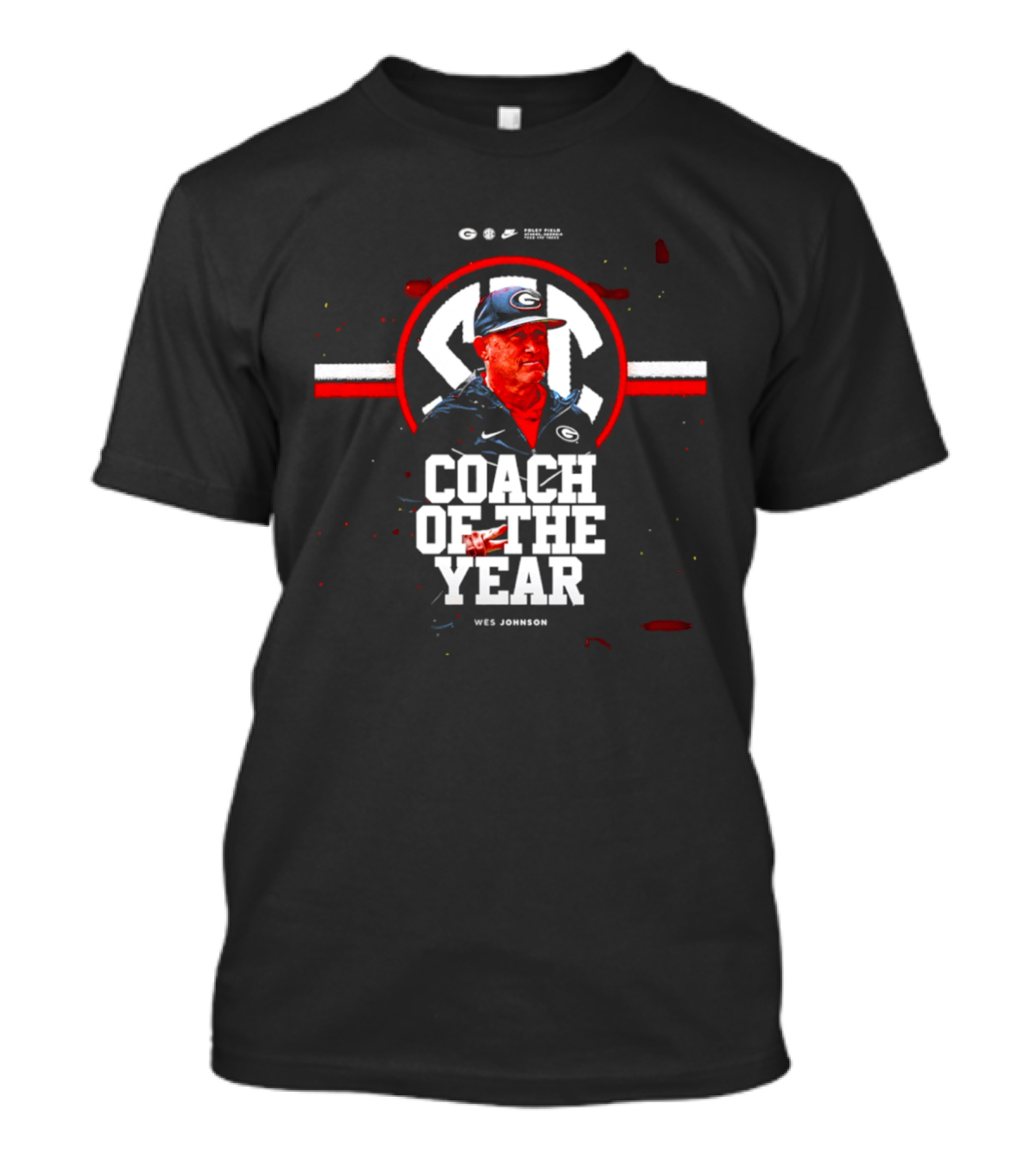 SEC Wes Johnson Coach Of The Year 2026 Georgia Bulldogs T-Shirt