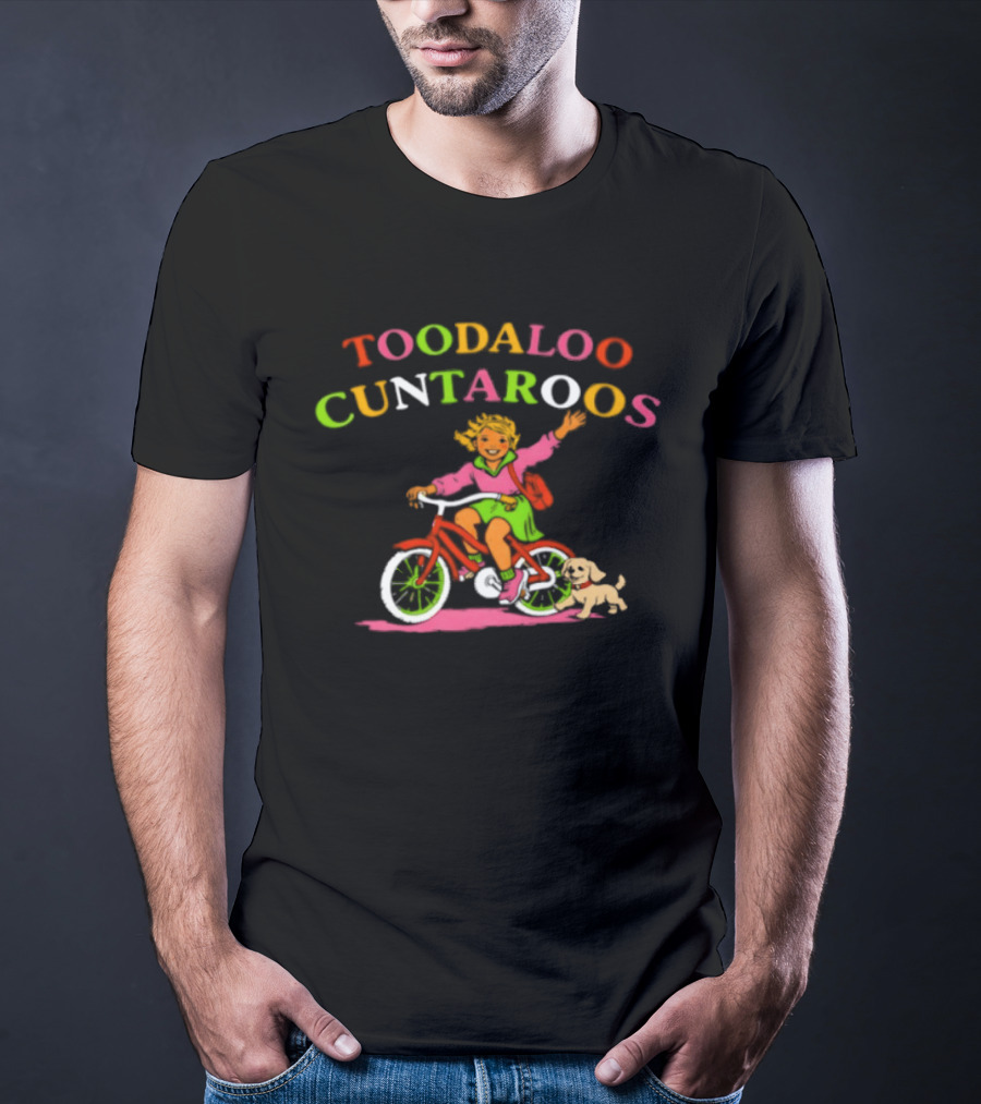 Toodaloo Cuntaroos Meme Bicycling With Dog Adventure T-Shirt
