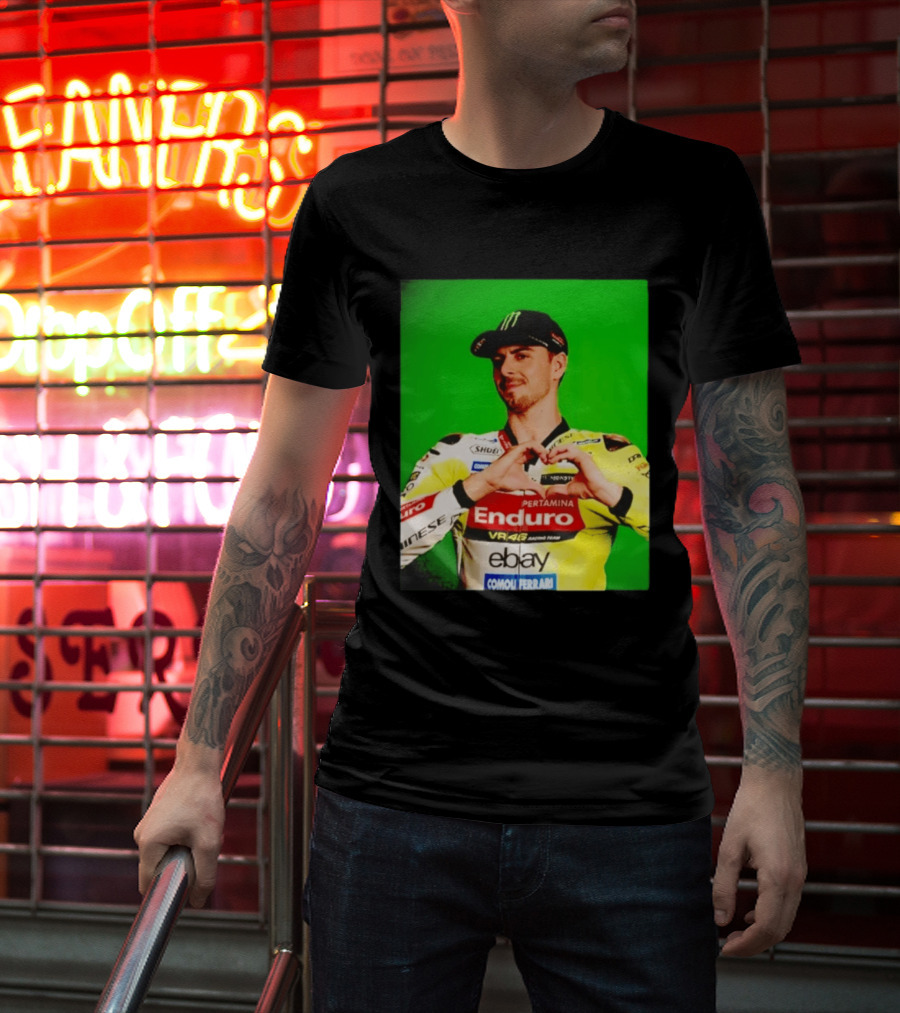 Valentino Rossi Motogp Legend Heart Sign VR46 Enduro Racing Yellow T-Shirt