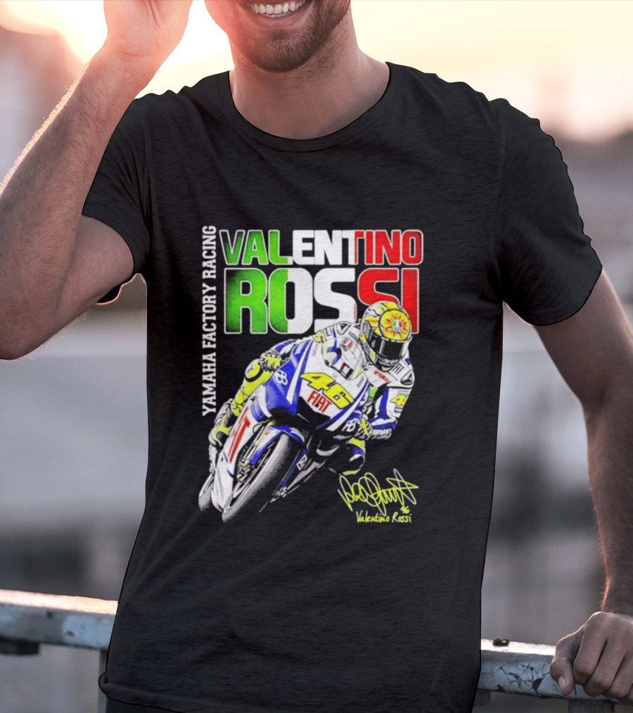 Valentino Rossi Yamaha Factory Racing Motogp Fiat Racing T-Shirt
