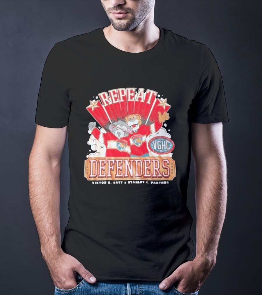 Repeat Defenders Hard Work Viktor E Ratt Stanley C Panther VGHC T-Shirt