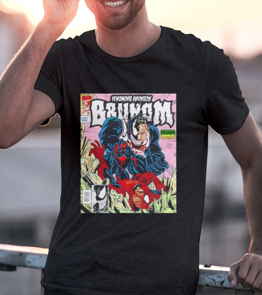 Venomous Brunson Brunom Knicks Comic Style Venom Spiderman Mashup T-Shirt
