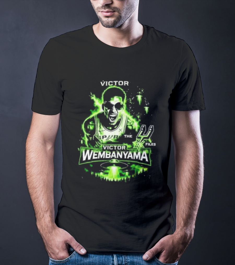 Victor Wembanyama Spurs Alien UFO Basketball 1 21 Timely Files T-Shirt