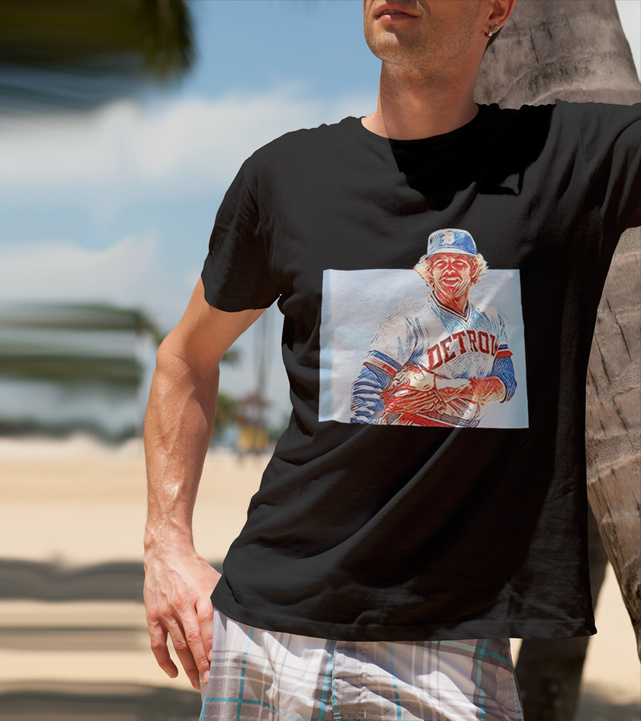 Detroit Tigers Mark Fidrych Vintage Baseball T-Shirt