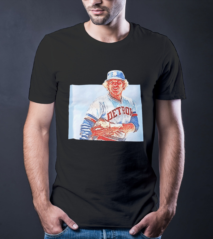 Detroit Tigers Mark Fidrych Vintage Baseball T-Shirt