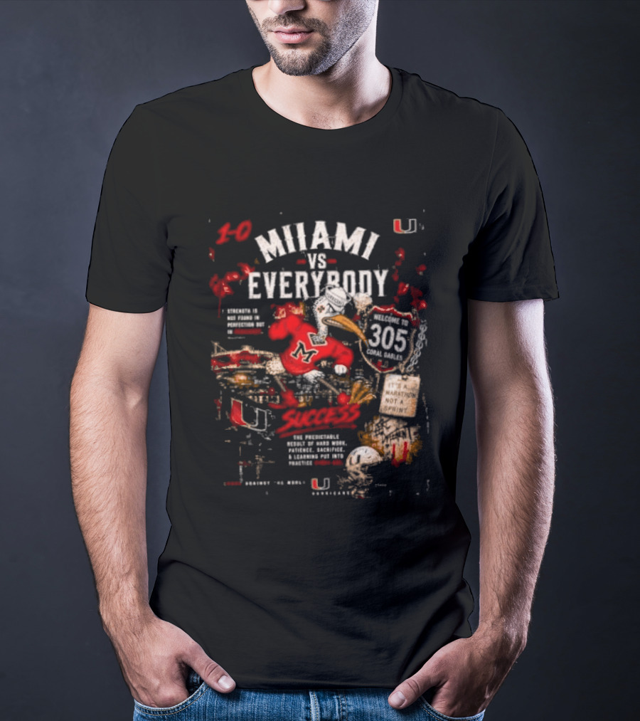 Miami Hurricanes Vs Everybody Welcome To 305 Success T-Shirt