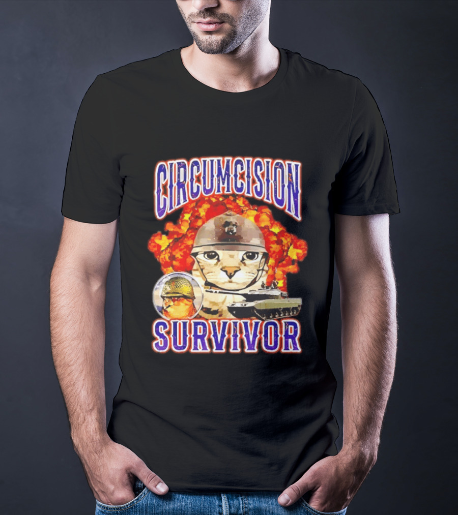 Circumcision Survivor Cat Explosion Tank Helmet T-Shirt