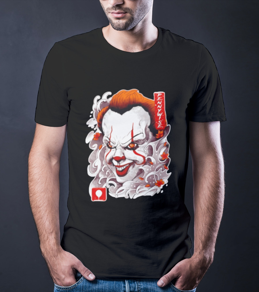 Pennywise Creepy Clown Big Head Horror It Movie Iconic Scary Face Balloon T-Shirt