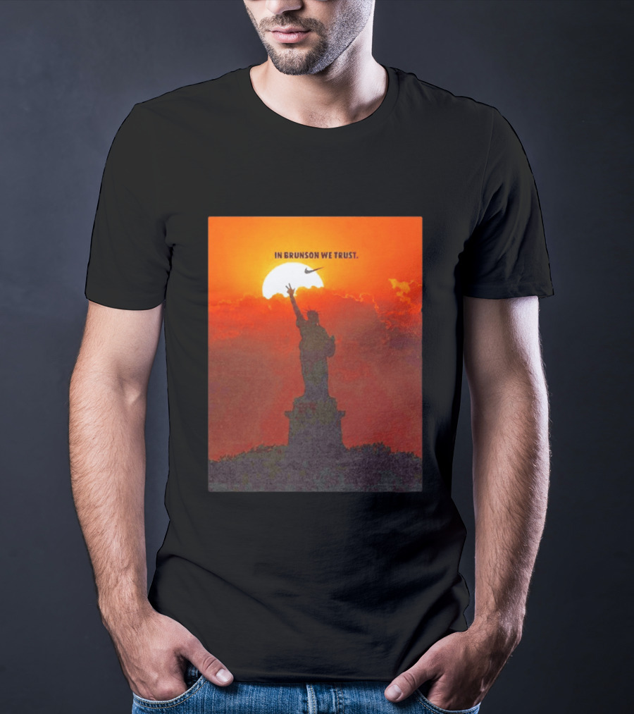 In Brunson We Trust New York Knicks Nike Liberty Sunset T-Shirt