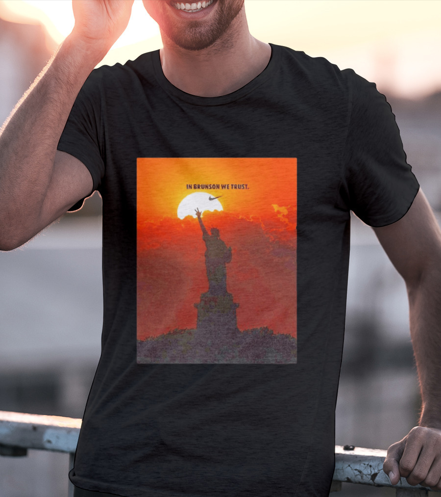 In Brunson We Trust New York Knicks Nike Liberty Sunset T-Shirt