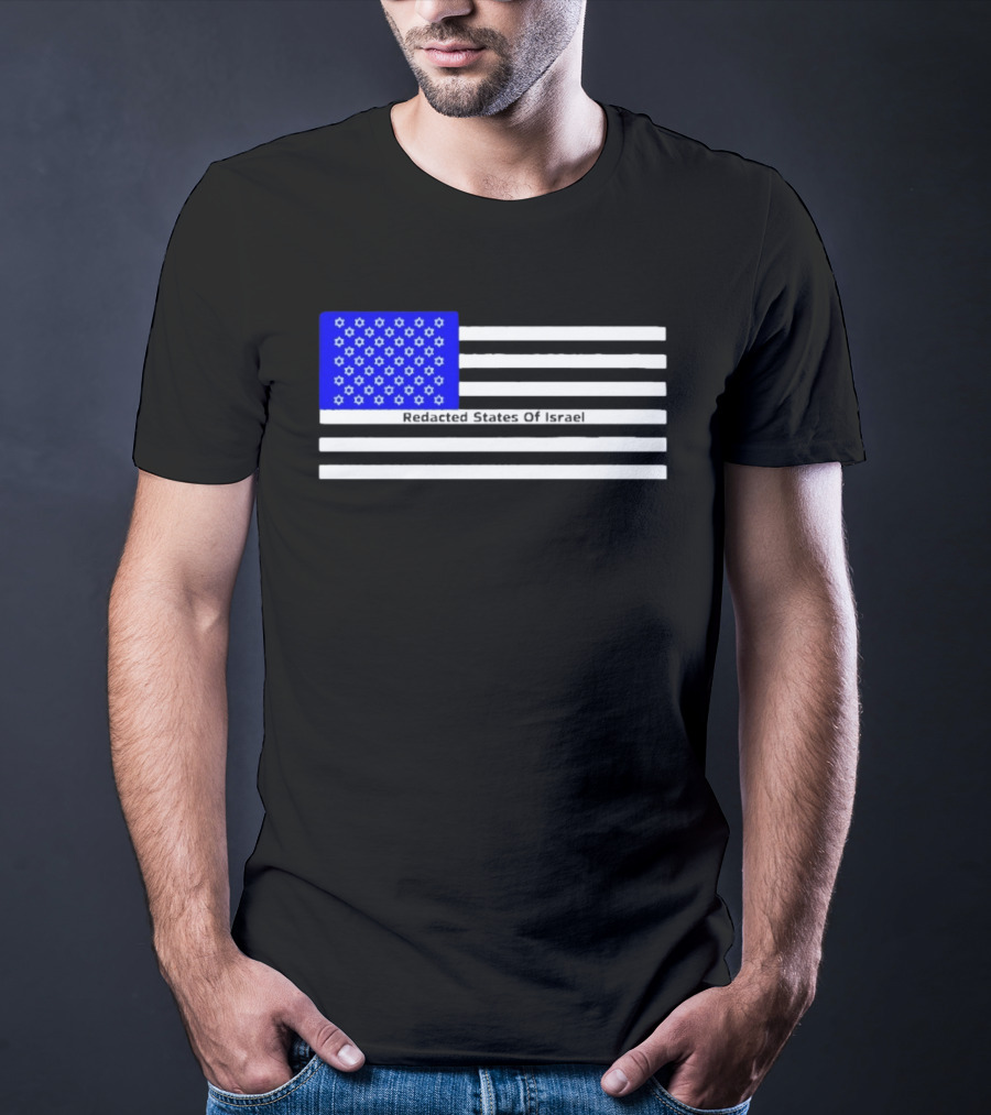 Redacted States Of Israel Flag With Stars And Stripes T-Shirt