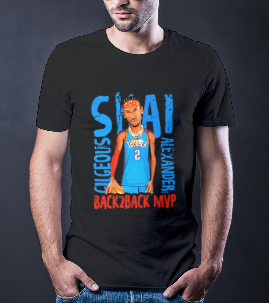 Shai Gilgeous Alexander Back 2 Back MVP Oklahoma City T-Shirt