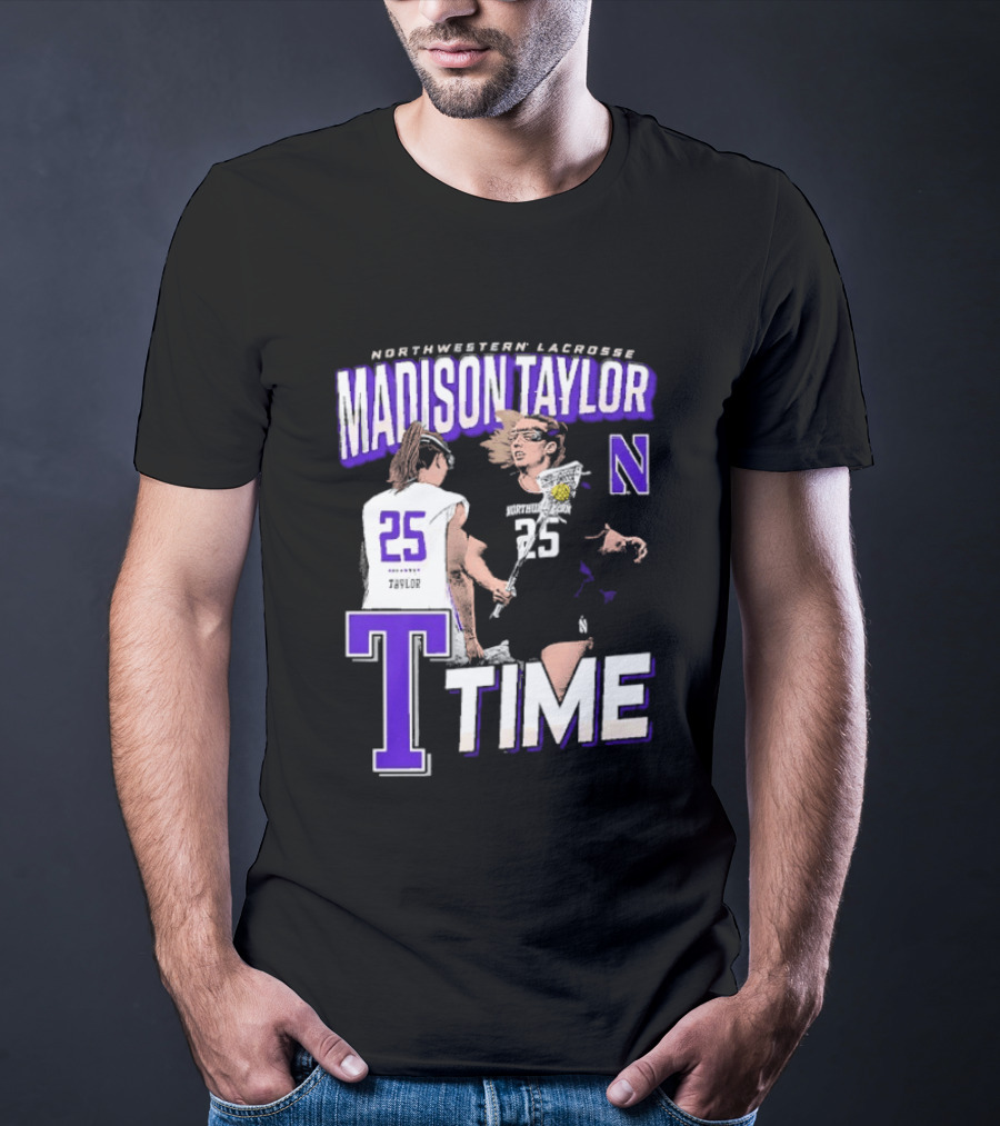 Northwestern Lacrosse Madison Taylor 25 Time T-Shirt