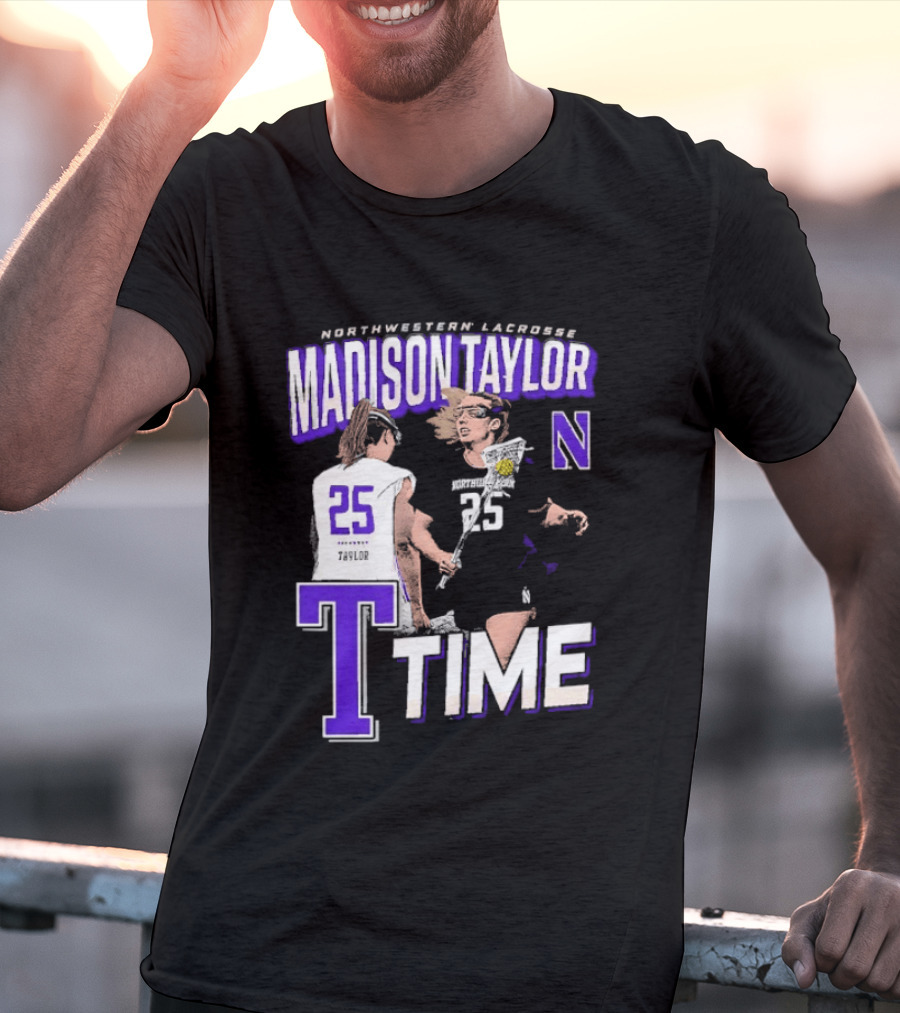Northwestern Lacrosse Madison Taylor 25 Time T-Shirt