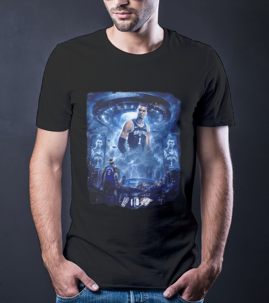 Victor Wembanyama Spurs Vs OKC Thunder Epic Double Overtime Showdown Game 1 T-Shirt