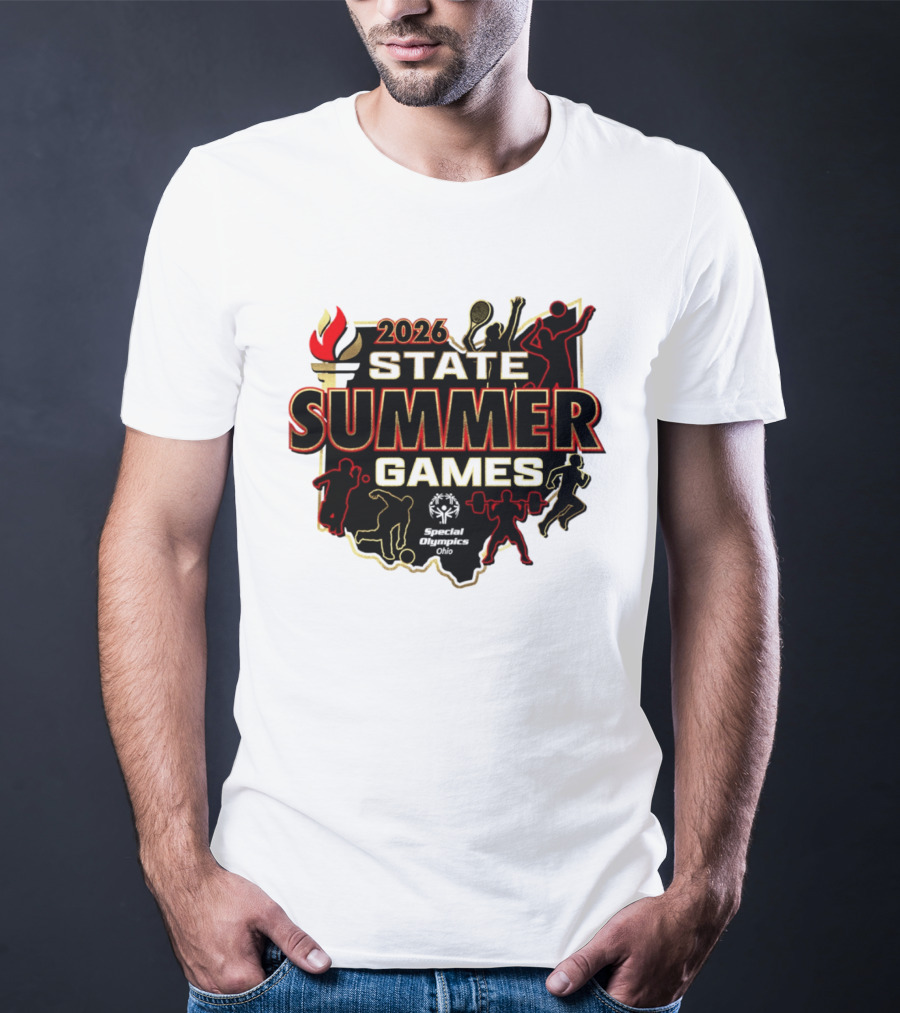 2026 State Summer Games Athletic Silhouettes And Torch T-Shirt
