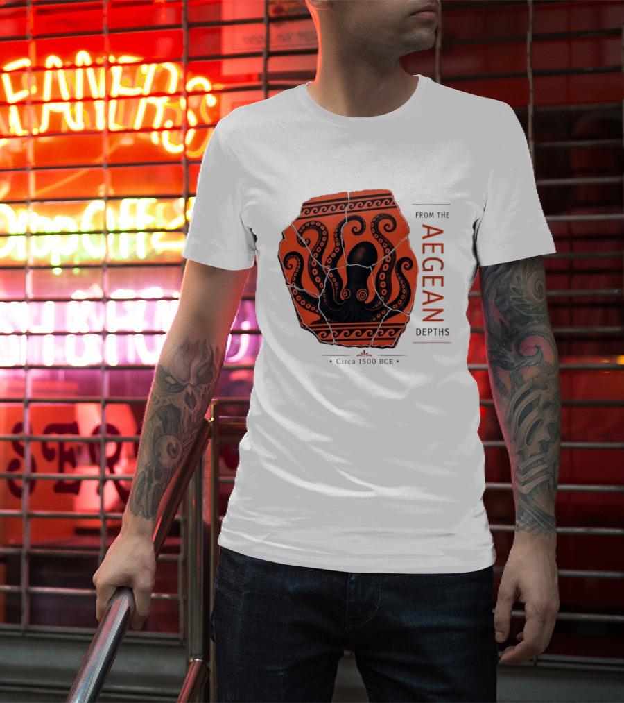Ancient Aegean Octopus From The Aegean Depths Circa 1500 BCE T-Shirt