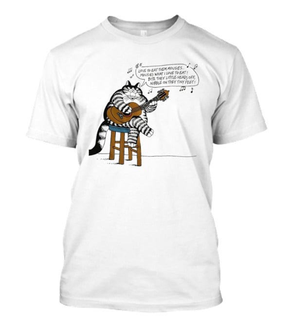 Cat Cartoon Love To Eat Them Mousies Bite Their Little Heads Off Melody T-Shirt
