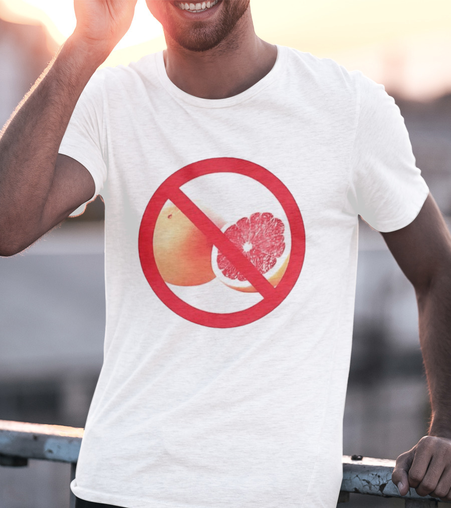 Grapefruit Prohibition Medical Alert Symbol Drug Interaction Caution T-Shirt