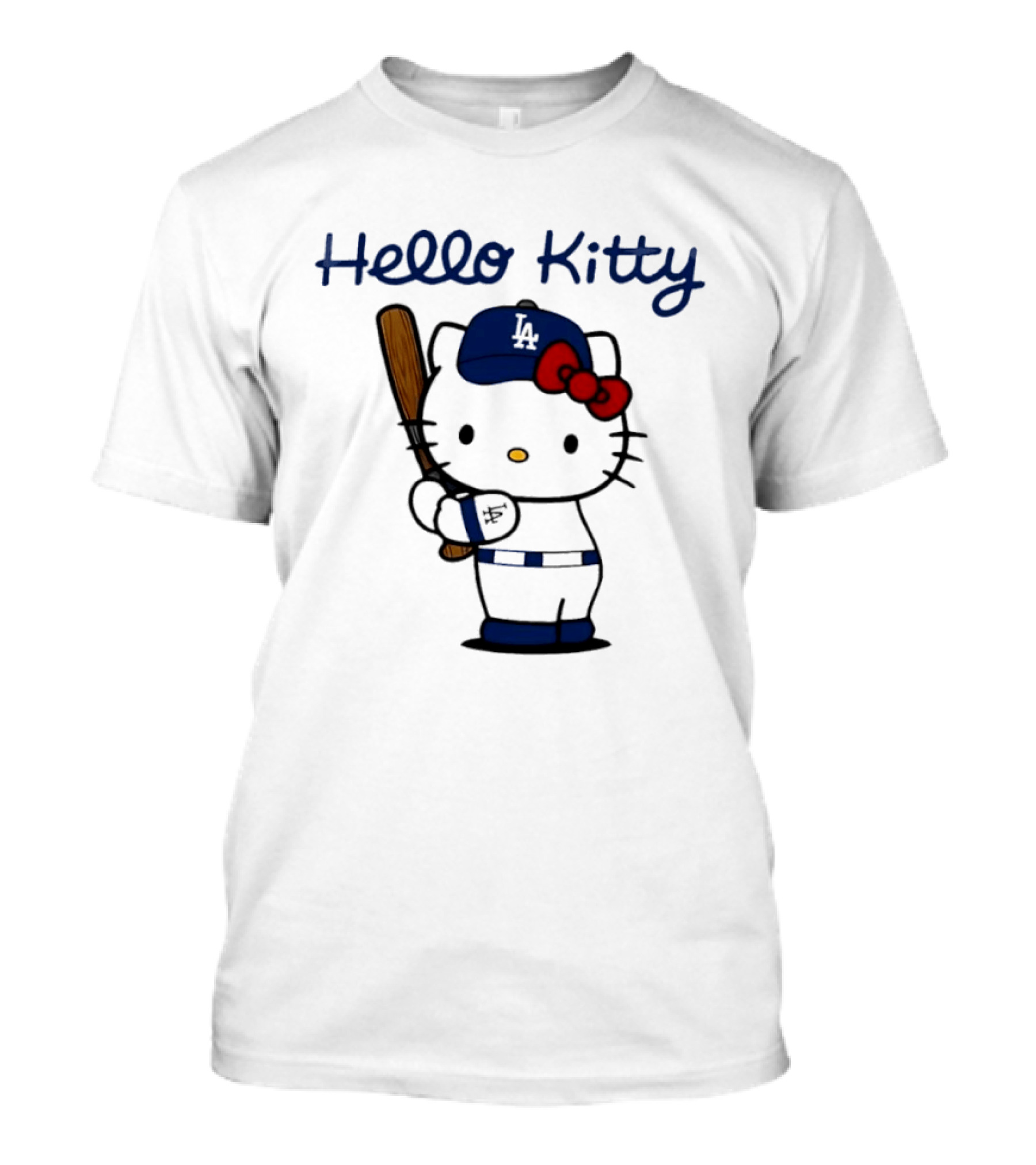 Hello Kitty Los Angeles Dodgers MLB Baseball Player T-Shirt