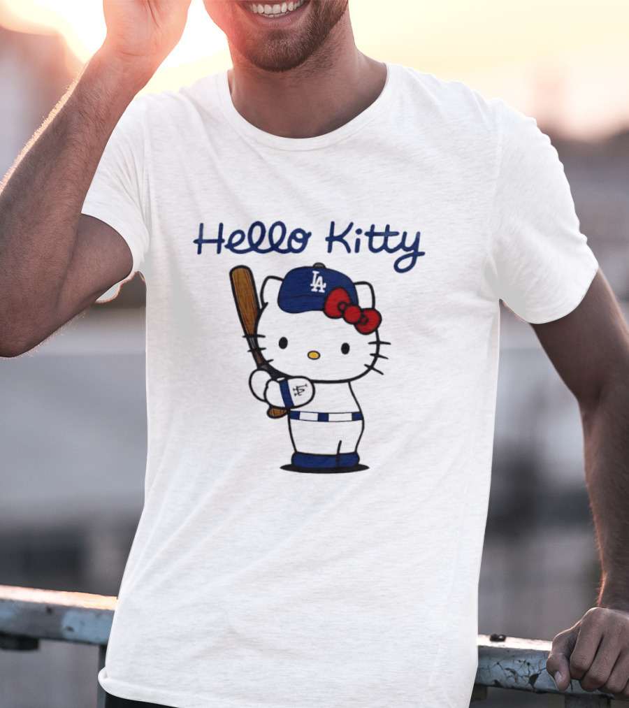 Hello Kitty Los Angeles Dodgers MLB Baseball Player T-Shirt