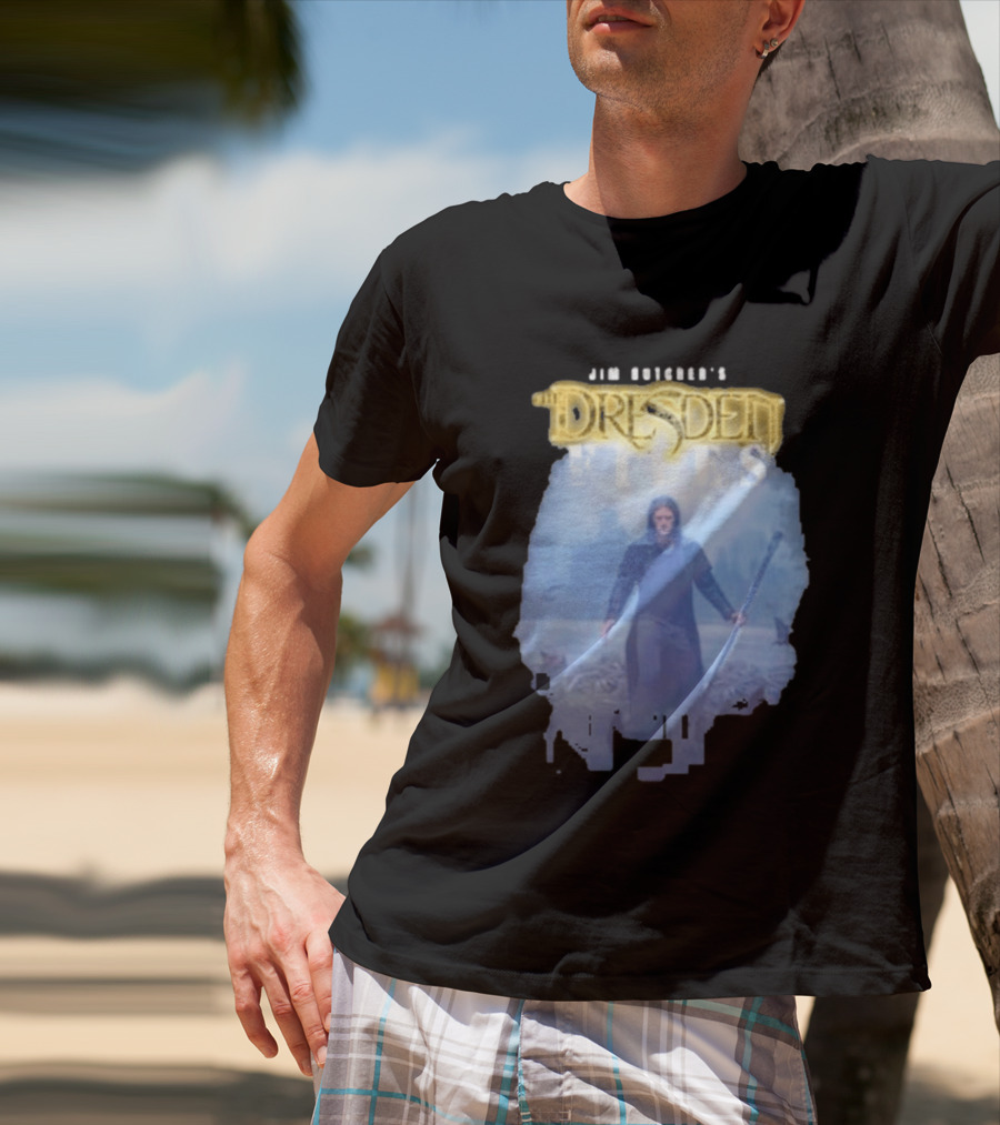 Jim Butcher's Dresden Files Man Holding Staff T-Shirt