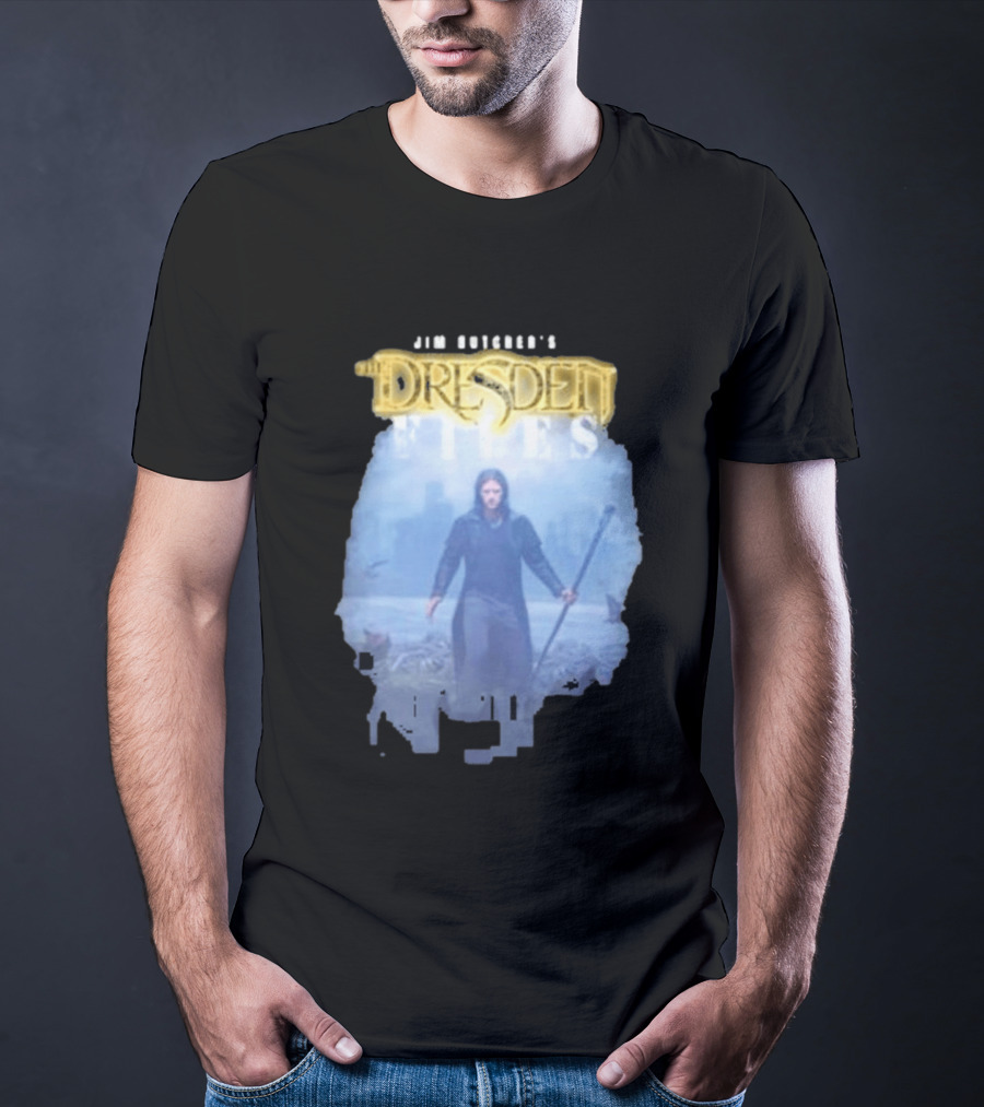 Jim Butcher's Dresden Files Man Holding Staff T-Shirt