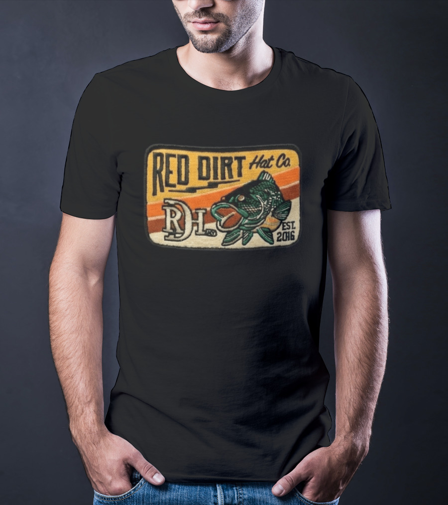 Red Dirt Hat Co Fish Patch RDH Est 2016 T-Shirt