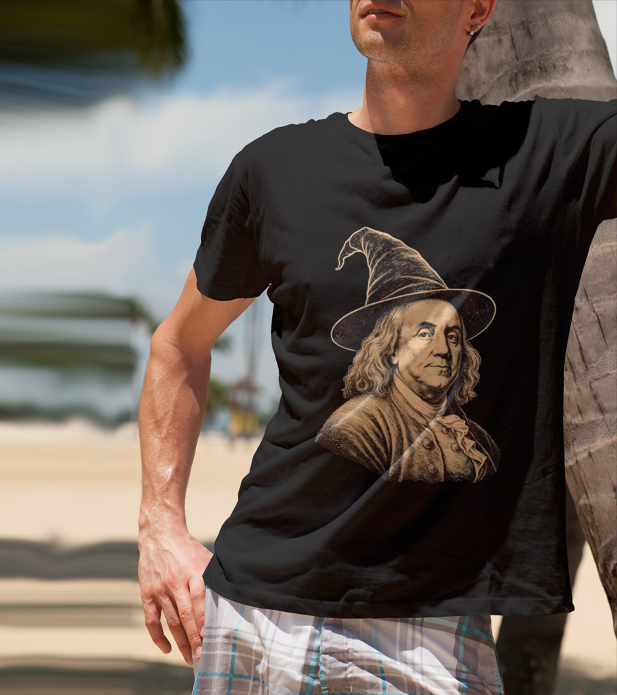 Wizard Benjamin Franklin Witch Hat T-Shirt