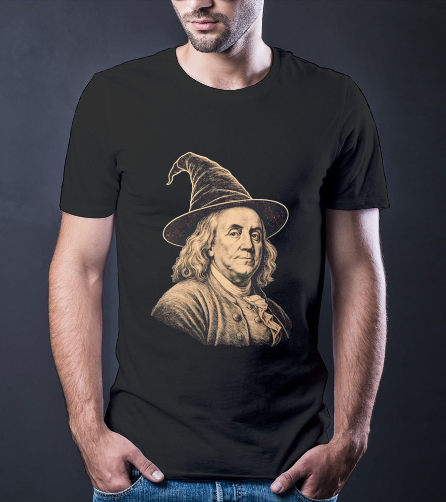 Wizard Benjamin Franklin Witch Hat T-Shirt