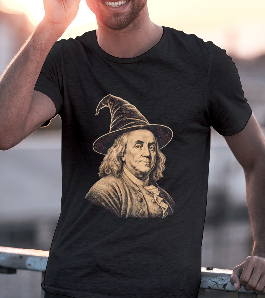 Wizard Benjamin Franklin Witch Hat T-Shirt