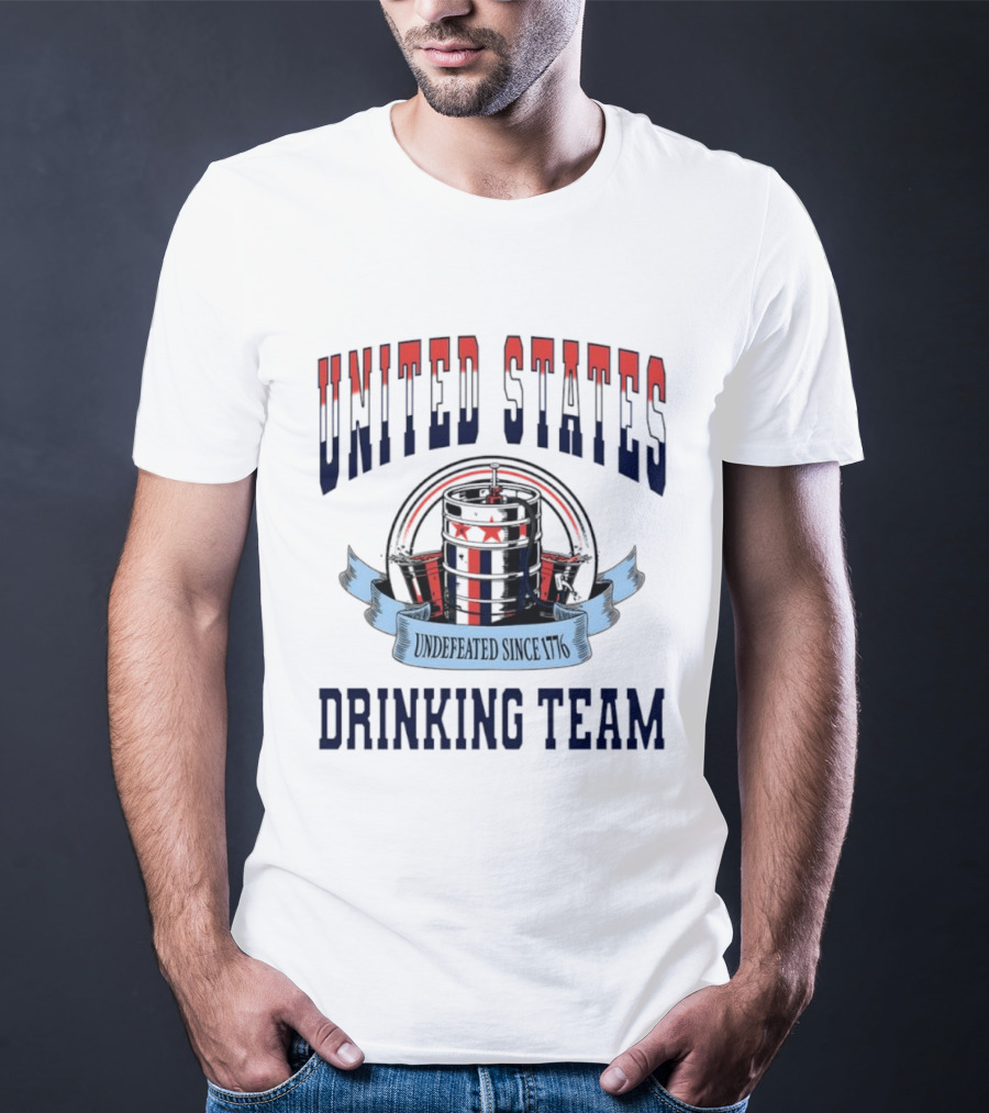 United States Drinking Team Undefeated Since 1776 Beer Barrel T-Shirt