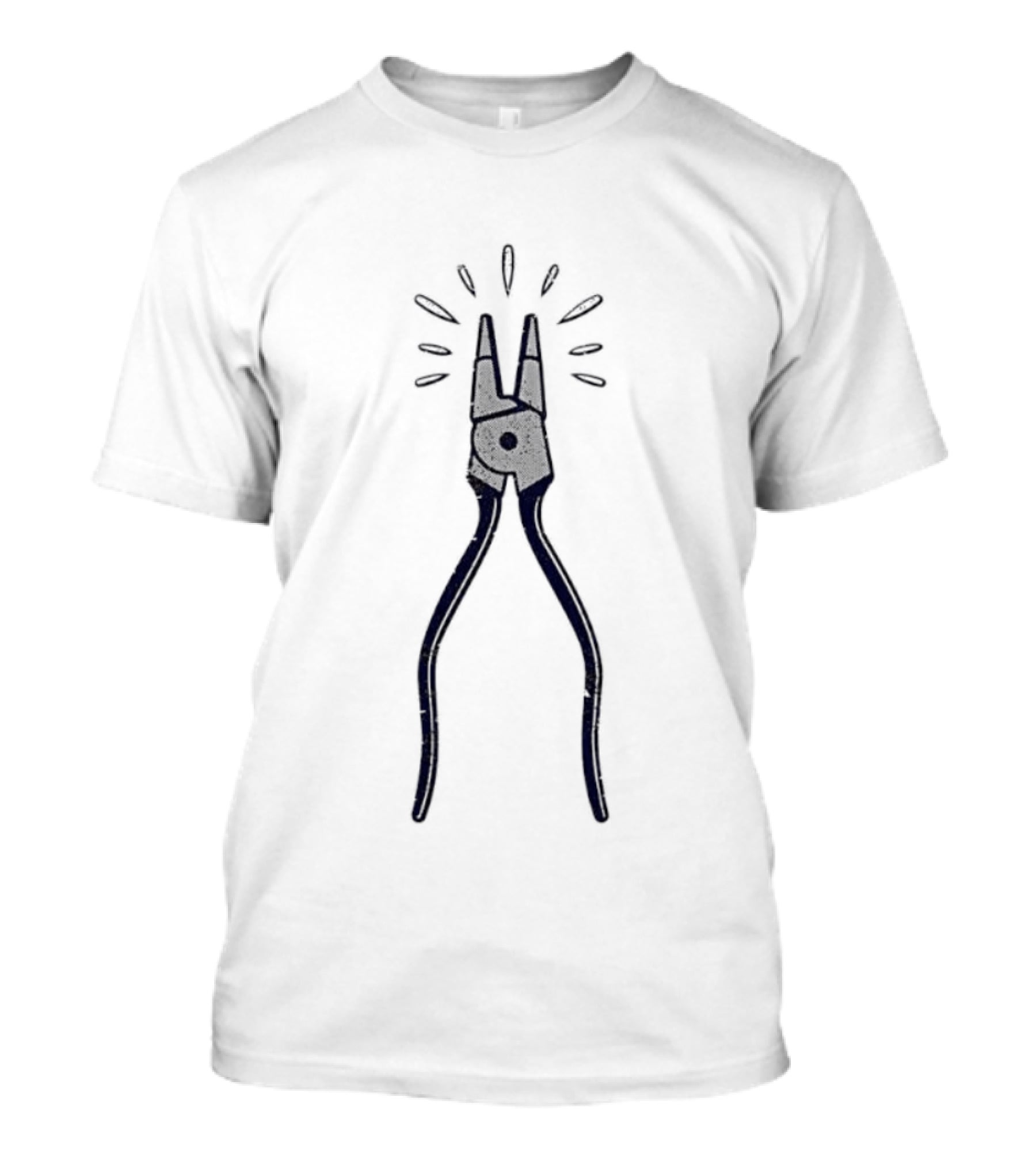 Pliers Mechanic Electrician Plumber Construction Worker DIY Handy Tool Drawing T-Shirt