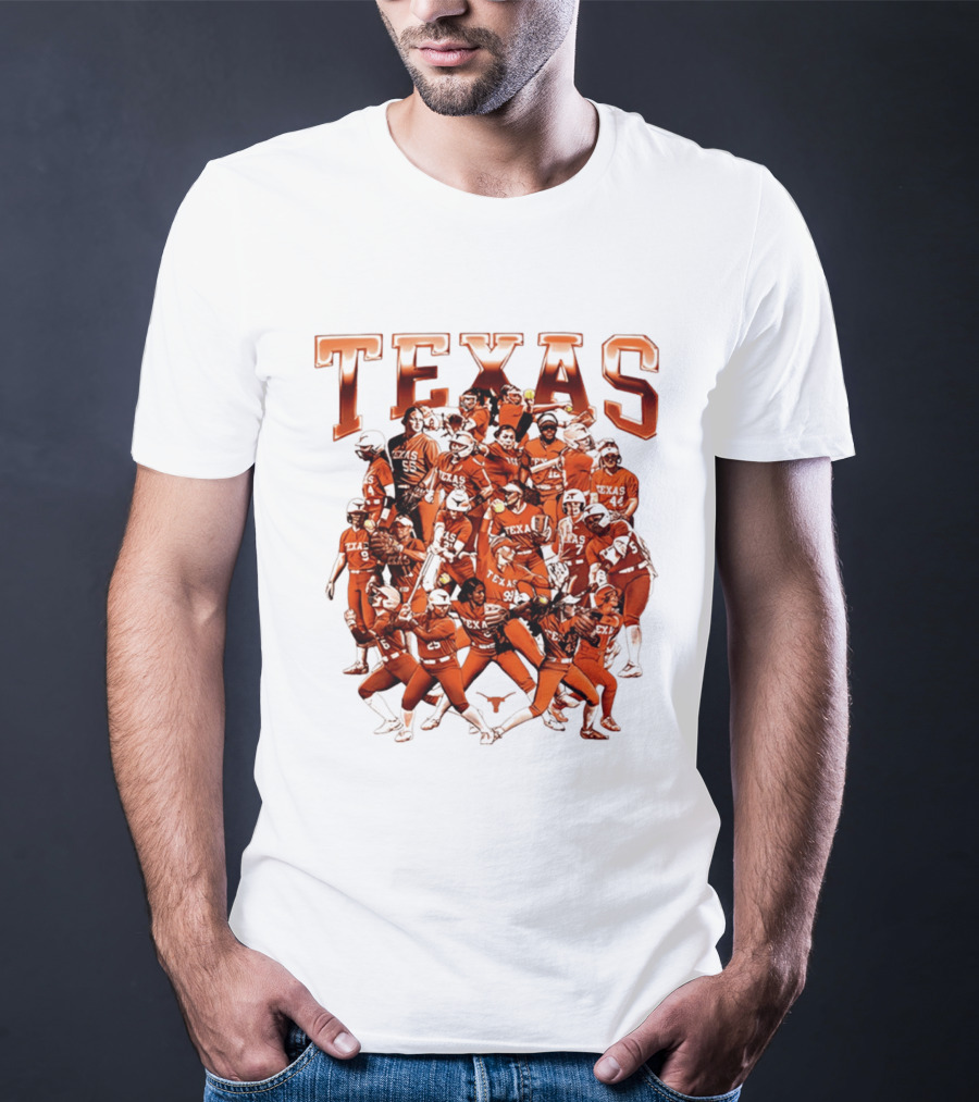 Texas Longhorns Softball Team Collage NCAA Sports Apparel Fan Gear T-Shirt