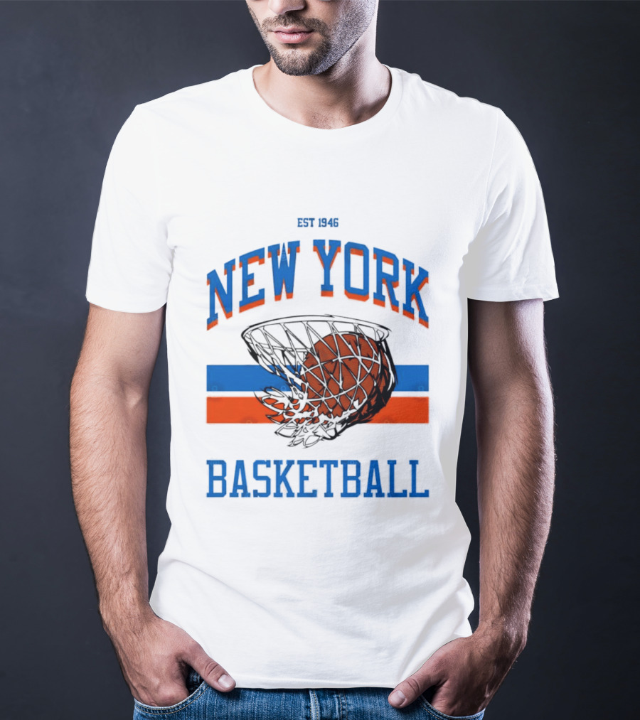 New York Basketball Est 1946 Slam Dunk Net T-Shirt