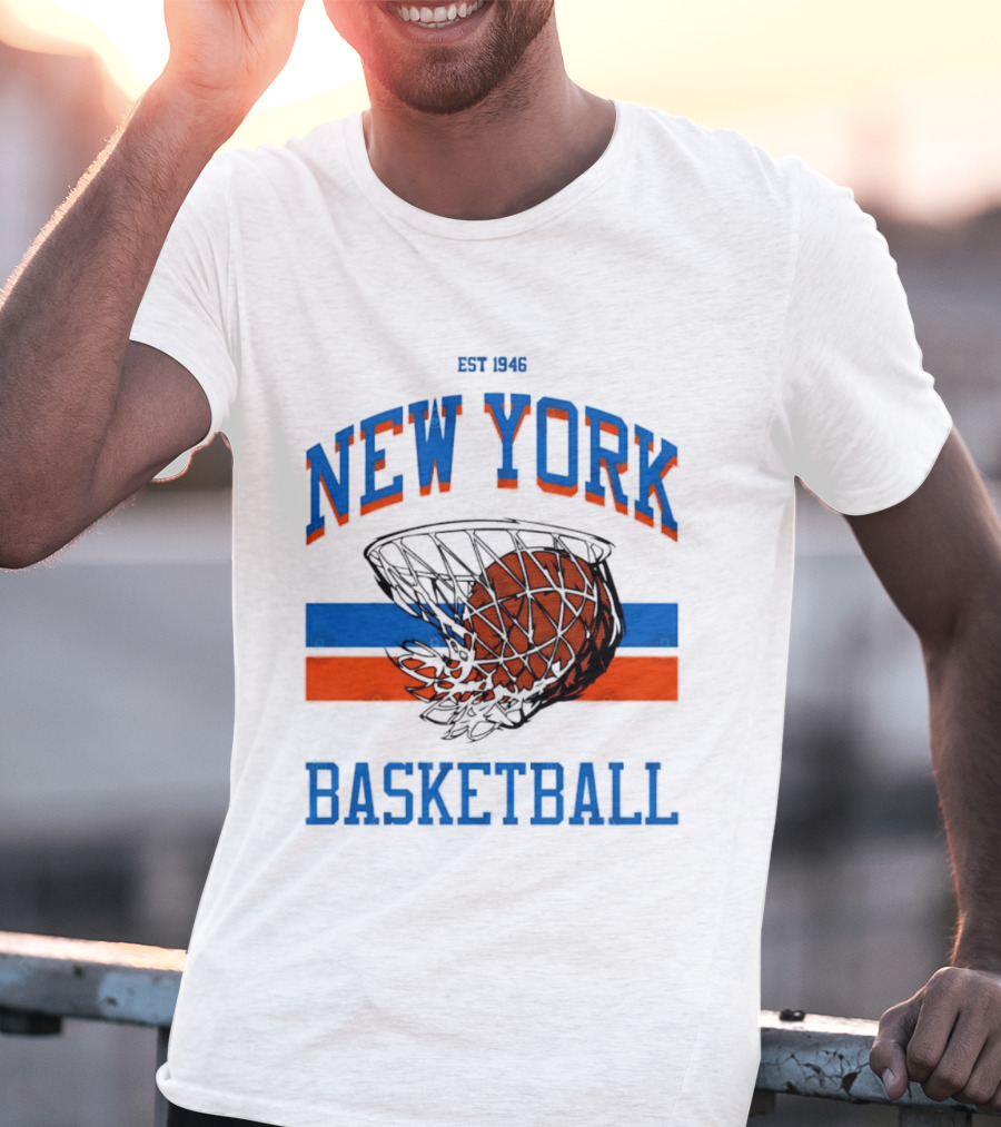 New York Basketball Est 1946 Slam Dunk Net T-Shirt