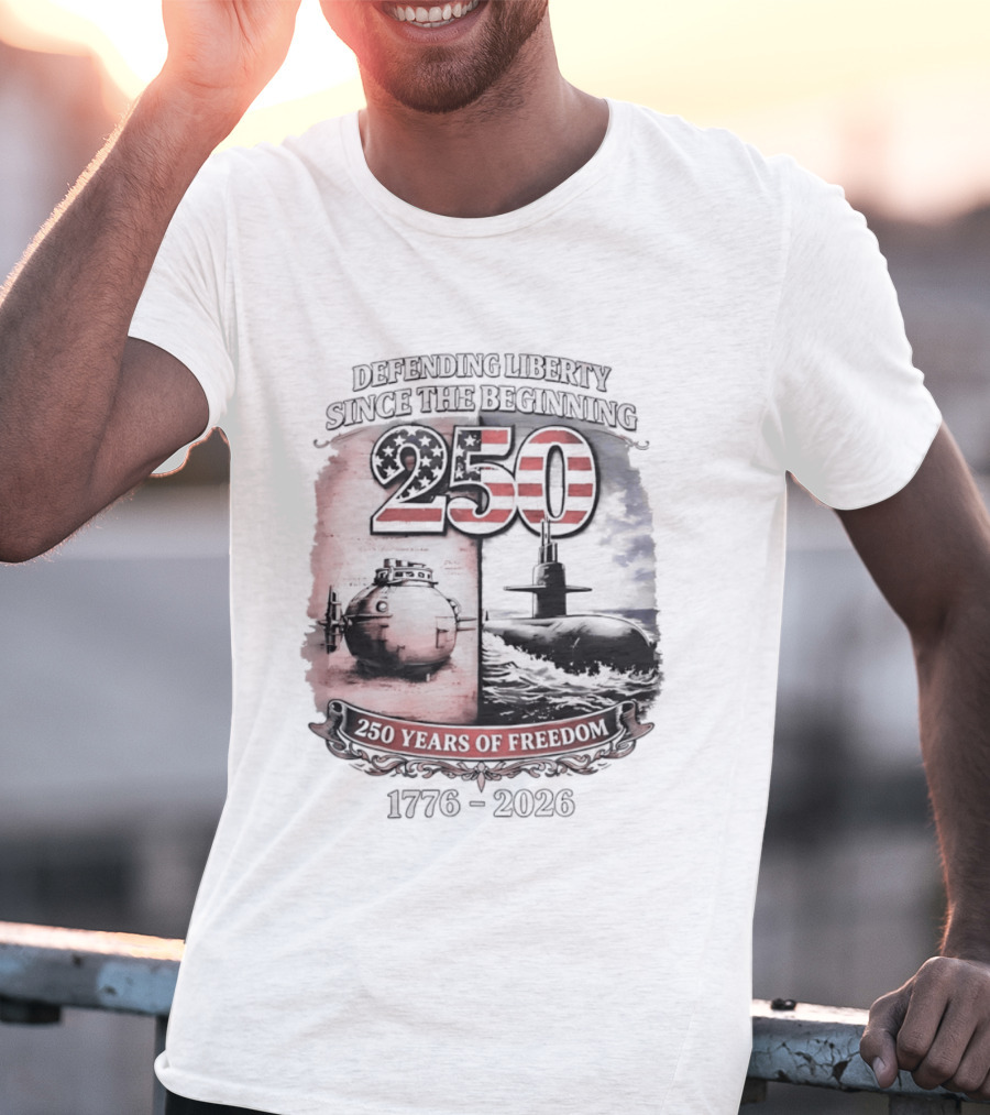 Defending Liberty Since The Beginning 250 Years Of Freedom 1776 2026 US Flag T-Shirt