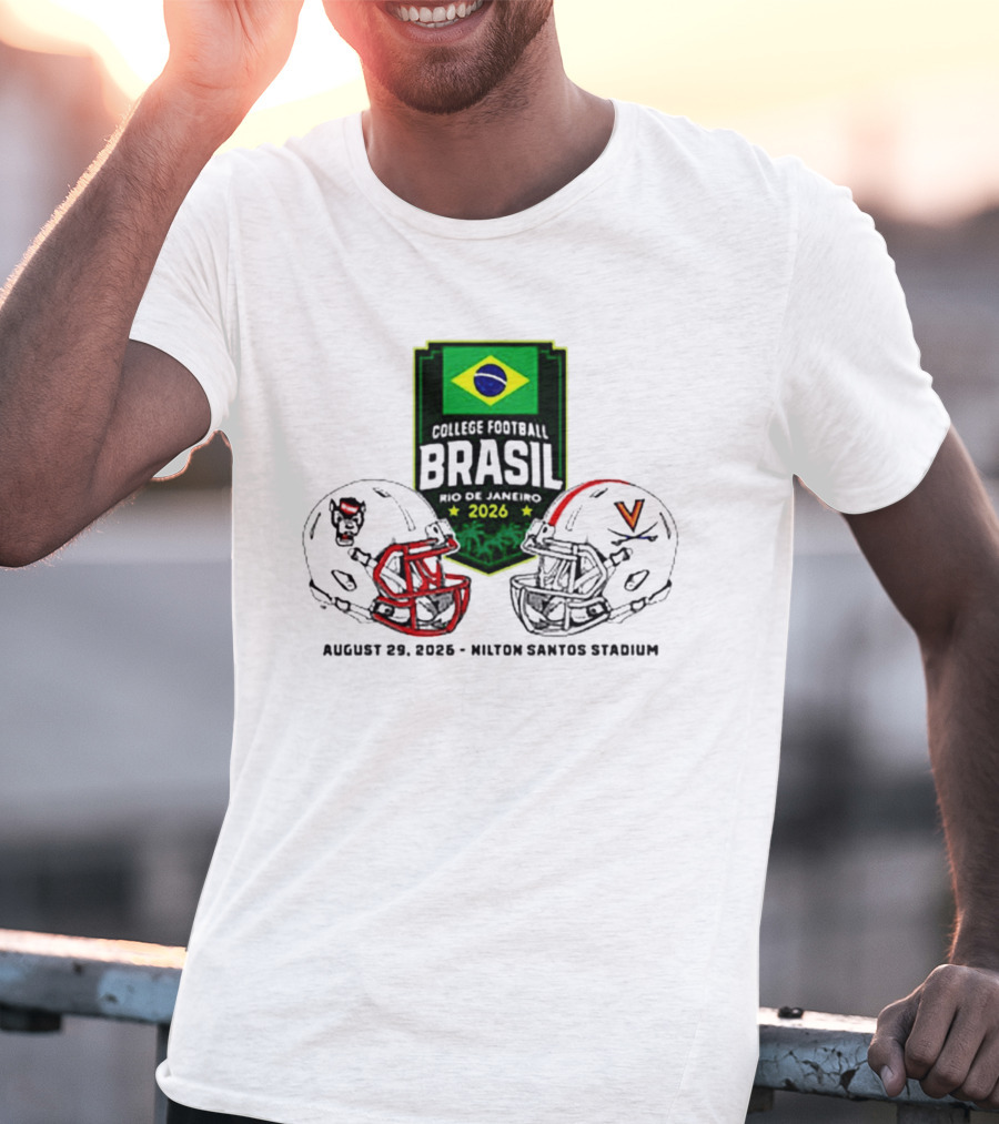 NC State Wolfpack Vs Virginia Cavaliers Brasil College Football Rio Game 2026 Hilton Santos Stadium August 30 T-Shirt