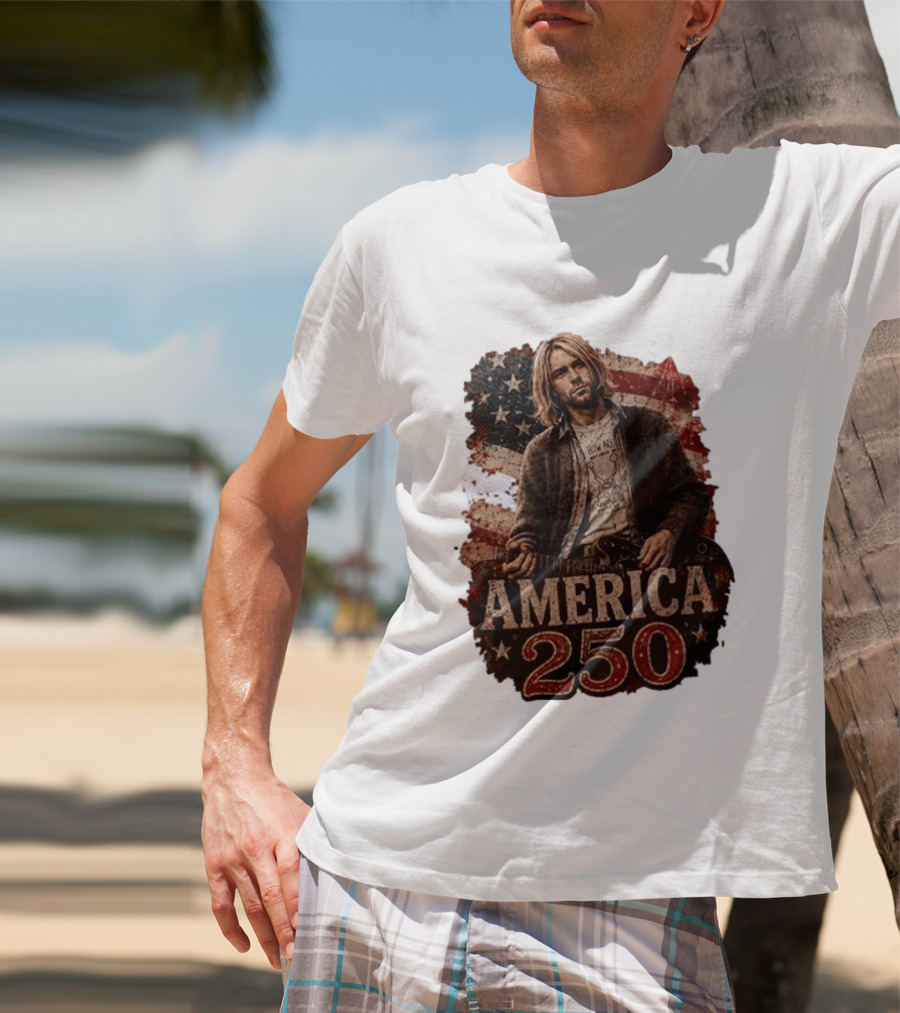 America 250 Years Of Freedom I Love America Kurt Cobain T-Shirt