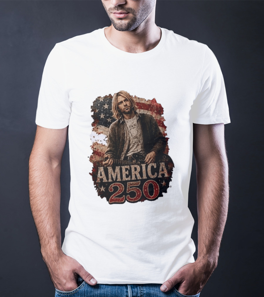 America 250 Years Of Freedom I Love America Kurt Cobain T-Shirt