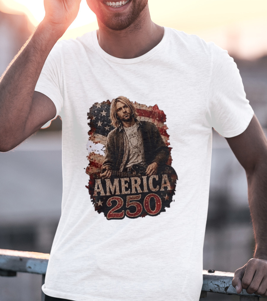 America 250 Years Of Freedom I Love America Kurt Cobain T-Shirt