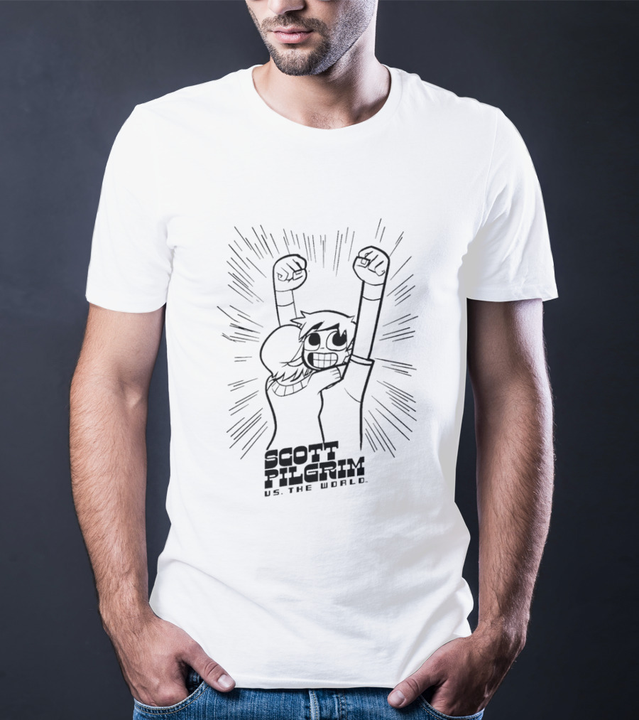 Scott Pilgrim Vs The World Comic Style Character Art Victory Pose T-Shirt