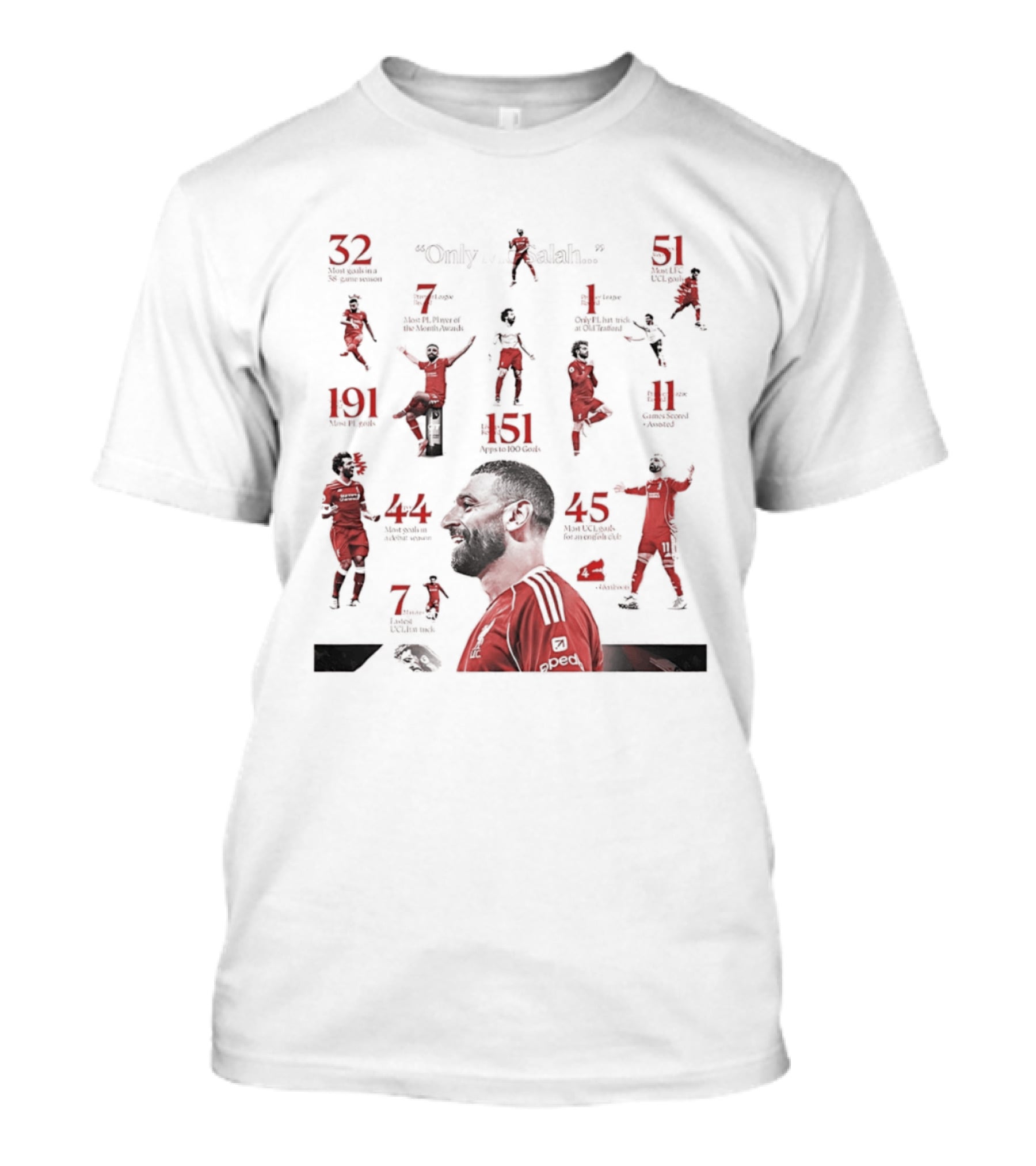 Mohamed Salah Liverpool FC Only IV League Goals Astonishing Records T-Shirt