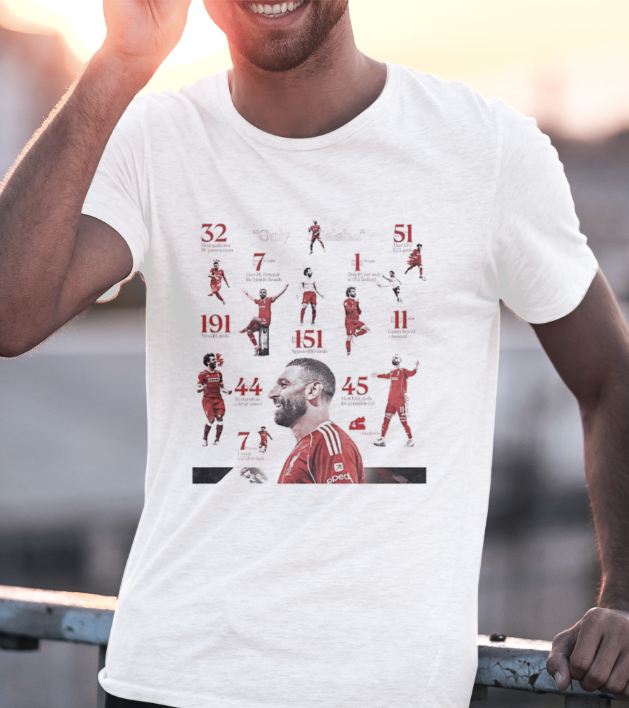 Mohamed Salah Liverpool FC Only IV League Goals Astonishing Records T-Shirt
