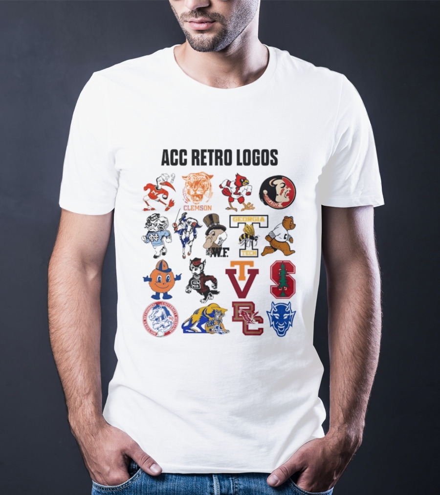 ACC Retro Logos Clemson WF VT VC T-Shirt